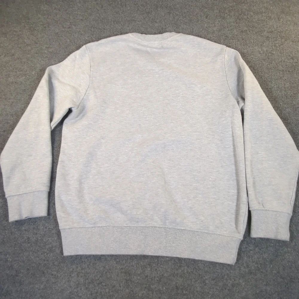 True Religion Mens Gray Chenille‎ Logo Horseshoe Crewneck Sweatshirt Large #2667